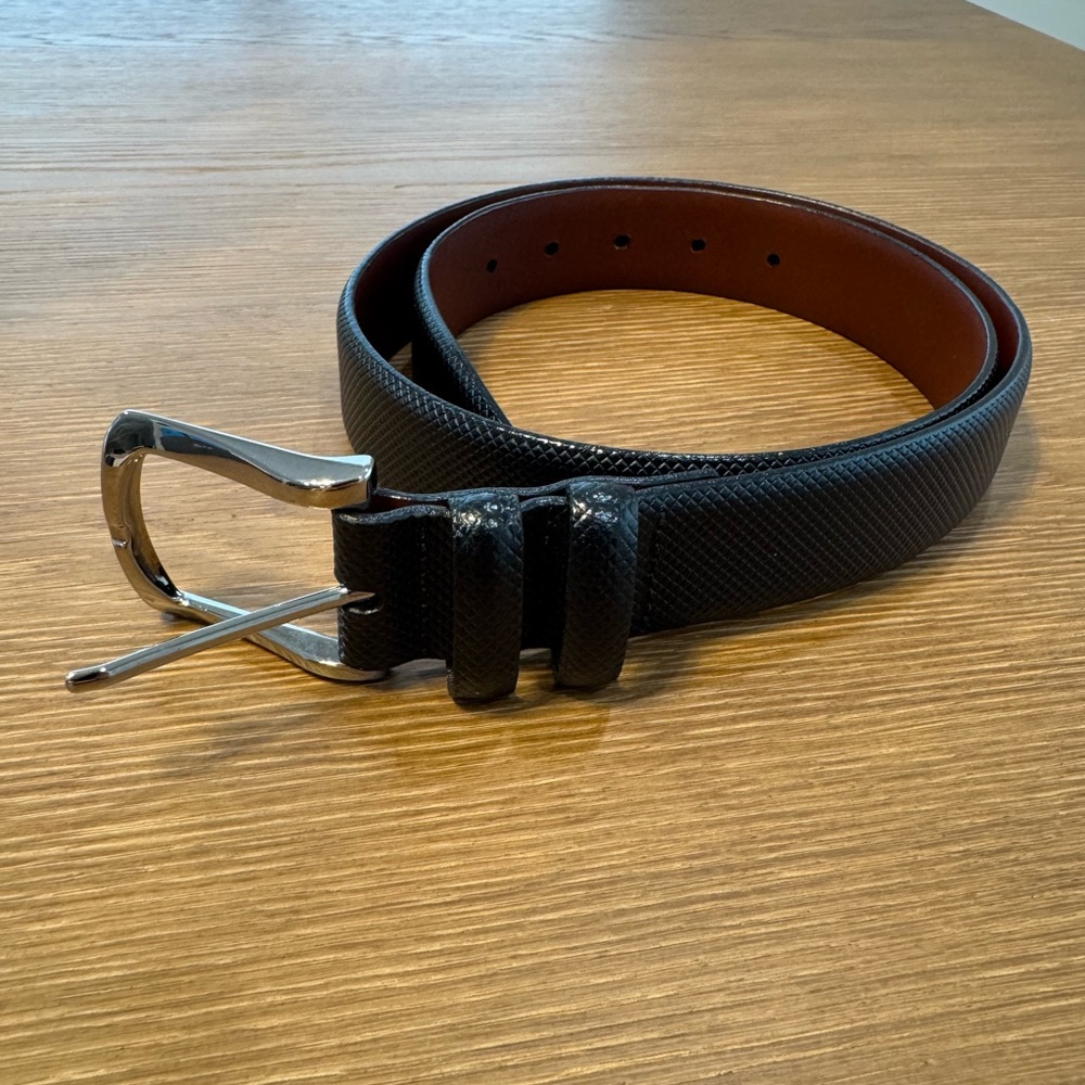 Men's Black Leather Belt - Size 31